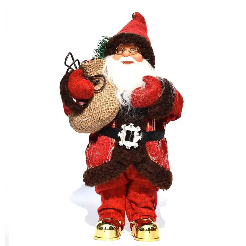 Cheap Christmas Decorations Santa Claus Dolls Standing Christmas Figurine Holiday Decoration Ornaments Layout Window Decoration 30 Cm