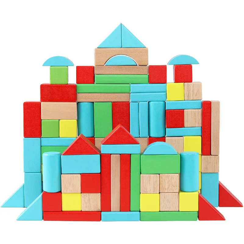 

QZM Large Particles Wood Wooden Building Blocks DIY Children ENLIGHTEN Educational Boys And Girls Creative Educational Toy