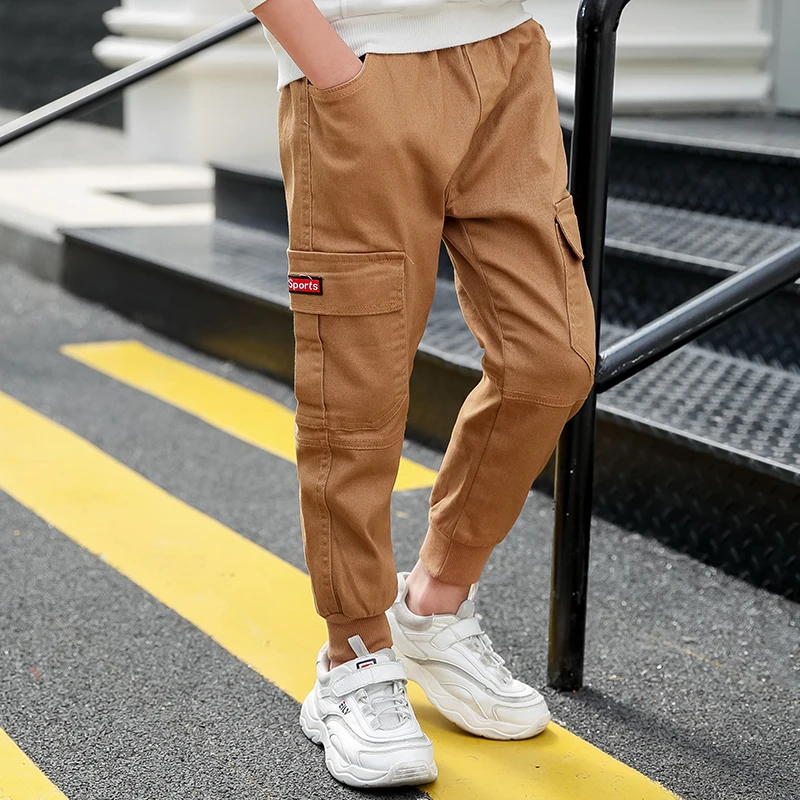 IENENS Kids Boys Long Pants Girls Casual Sports Trousers Spring Autumn Children Boy Running Pants Elastic Waist Pants 5-13Y