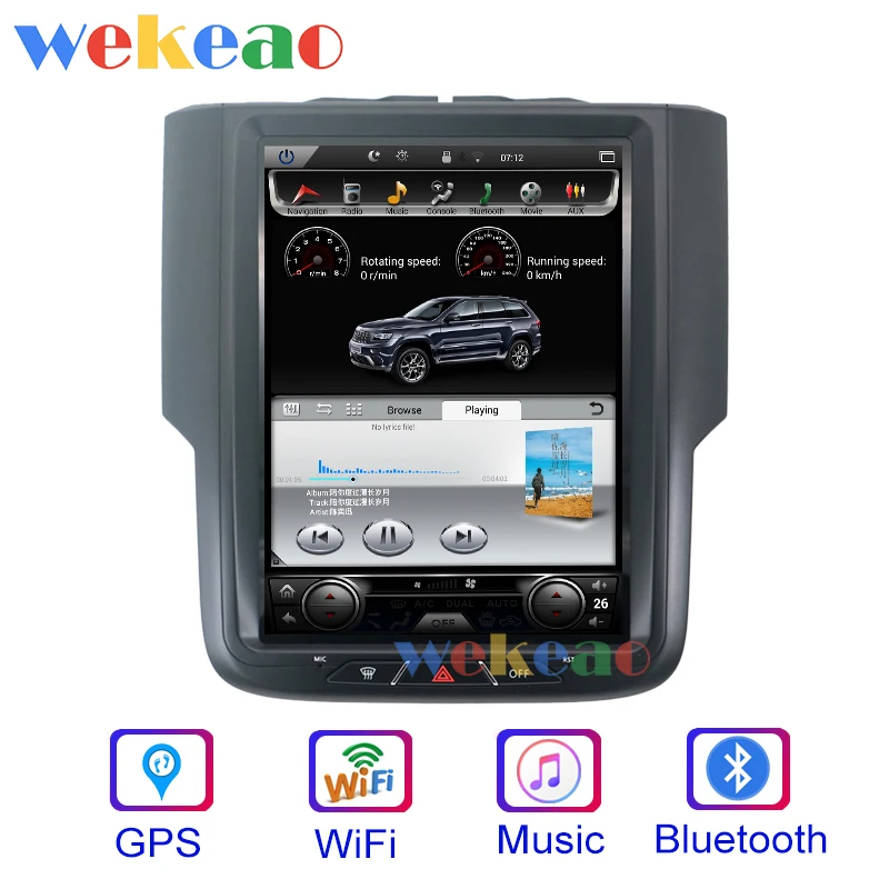 Wekeao вертикальный экран Tesla стиль 10,4 ''Android 8,1 автомобильный Dvd мультимедийный плеер для Dodge ram радио Automotivo- 4G