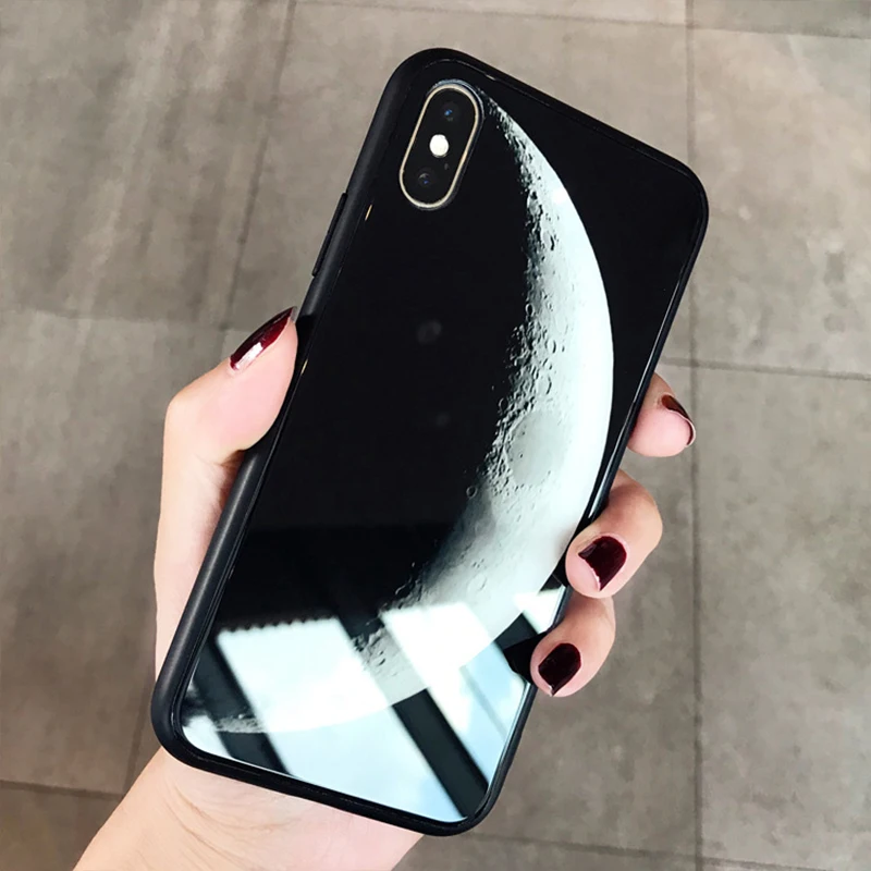 Стеклянный чехол для iPhone XS Max XR X 8 11 Pro Max, силиконовый тонкий чехол, закаленное стекло, звездное небо, для iPhone 8, 7 Plus, 6, 6 S, 8 Plus, 11 Pro