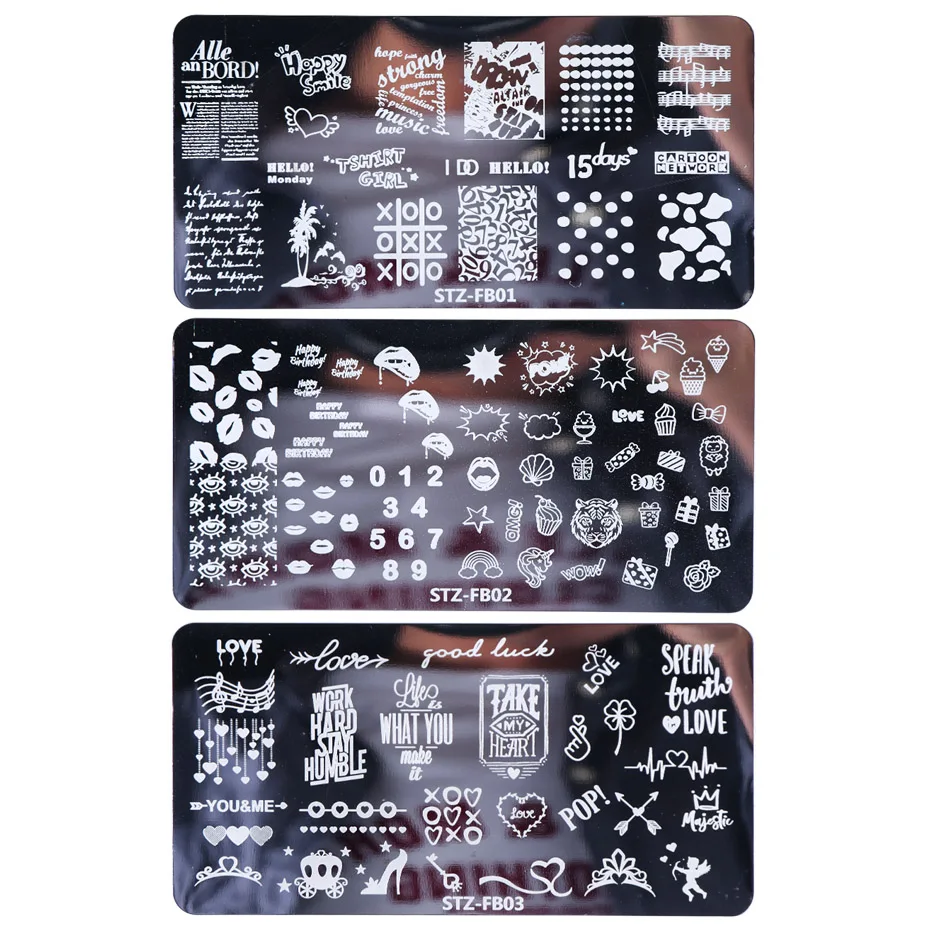 Nail Stamping Plates Leaves Flower Nail Template Christmas Halloween Image Stamp Manicure Polish Printing Stencil JISTZFB01-19