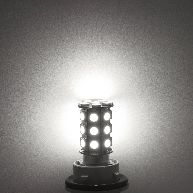 10pcs For Car Boats Replacement White 27-SMD BA15D Cabin Marine Boat LED Interior Lights Bulbs 1004 1076 1142 12V 3000K 6000K