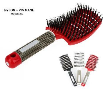 

New 5 Color Women Scalp Massage Comb, Nylon Brush with Wet Curly Bristles, Hair Detangling Brush for Salon, Hair Styling Tools