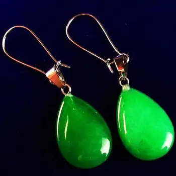 

1Pair 55x15x5mm Green Jade Teardrop Earring Pendant Bead
