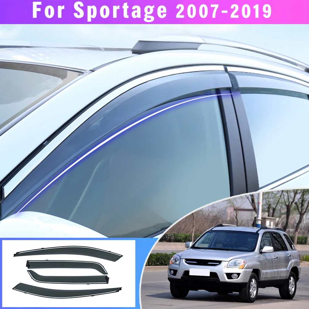 Для KIA SPORTAGE дыма окна автомобиля козырек от солнца Дождь гвардии Обтекатели 2007 2008 2009 2010 2011 2012 2013- 4 шт