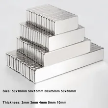 1pcs N35 Rectangle Neodymium Magnets Rare Earth Magnet Block Strong Craft Magnets Permanent Magnet 50mm x 10mm/15mm/25mm/30mm
