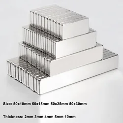 1pcs N35 Rectangle Neodymium Magnets Rare Earth Magnet Block Strong Craft Magnets Permanent Magnet 50mm x 10mm/15mm/25mm/30mm