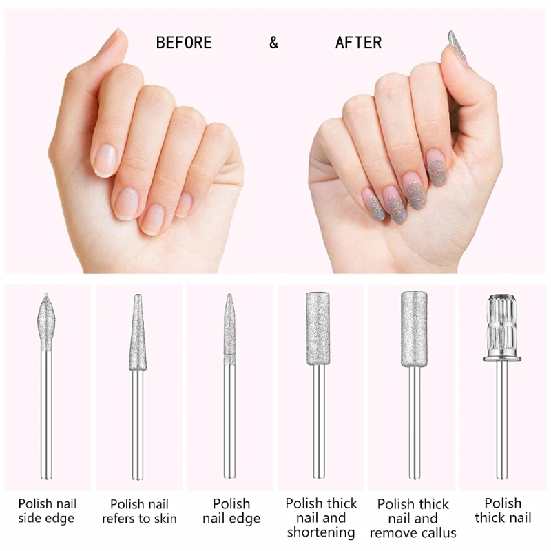 Najtaniej 3 kolor profesjonalny elektryczny pilnik do paznokci Pen 6 bity zestaw do pielęgnacji paznokci 100 240V Pedicure i manicure polerowanie maszyna narzędzie do zdobienia paznokci