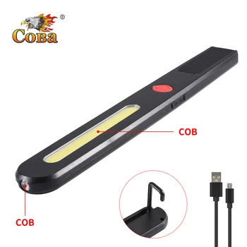

Led portable work lamp 800LM COB worklight magnetic hook plastic shell usb rechargeable built-in battery camping fix light