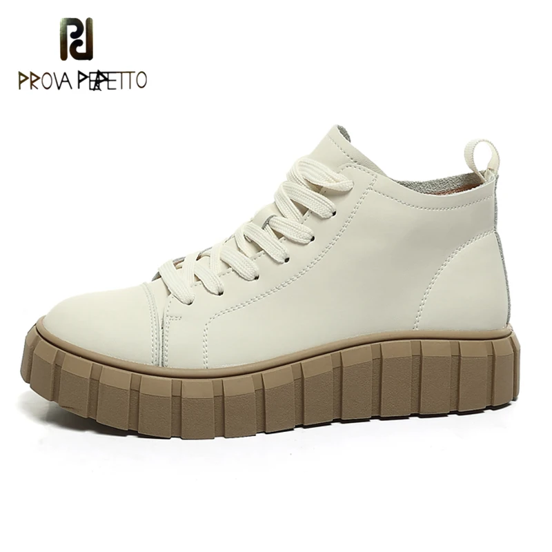 

Autumn 2021 Fashion New Cowhide Breathable Thick-soled Cross-lace Casual High-top Sports Sneakers Fashion All-match White Shoes