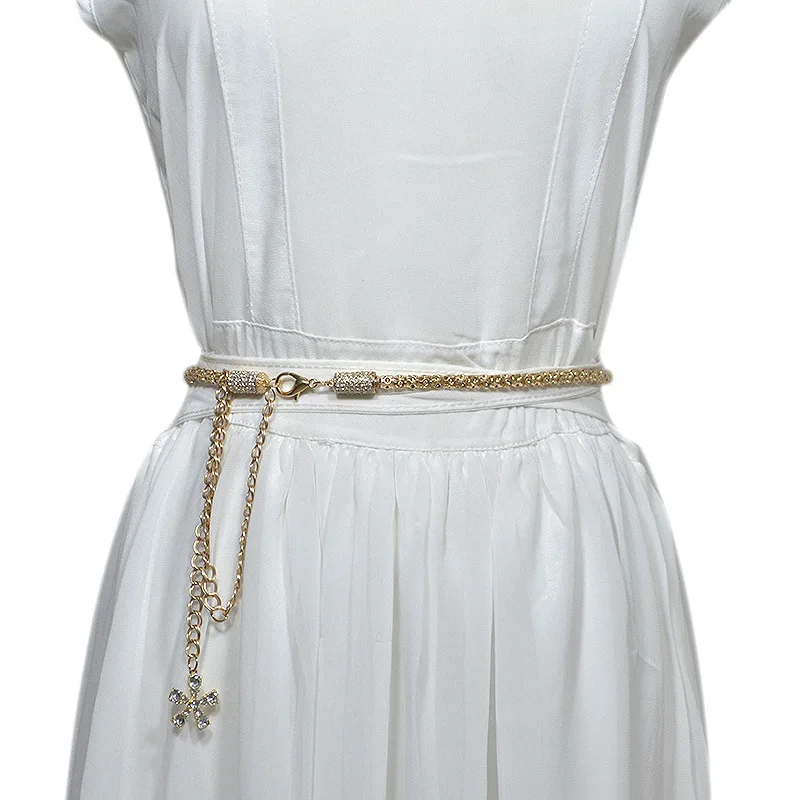 

Роскошный бренд 2020 Новая женская металлическая Золотая тонкая цепочка на талию Милая модная инкрустированная стразами цепочка для танца живота тонкая цепочка на талию BG-782