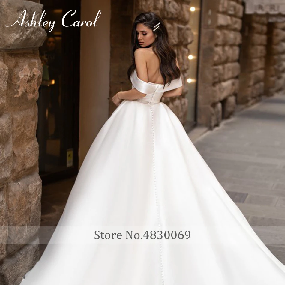Ashley Carol сексуальное винтажное свадебное платье без бретелек мягкое атласное простое свадебное платье принцессы Vestido De Noiva