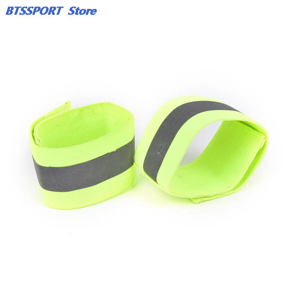 2Pcs/lot Green High Visibility Reflective Wristband Bracelet band Running night Cycling Jogging Safety reflector arm | Спорт и