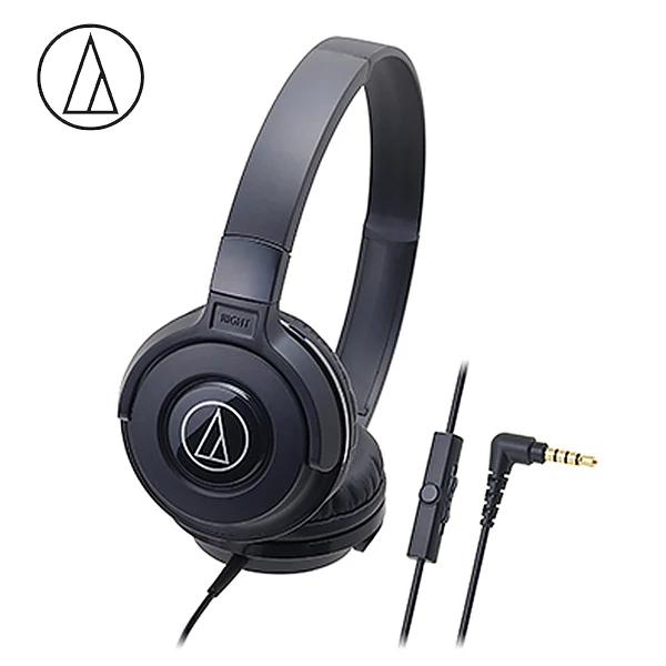 Оригинальная ATH-S100iS игровая гарнитура Audio-Technica с креплением на голову и музыкальной проводной гарнитурой с пшеничными басами - Цвет: black