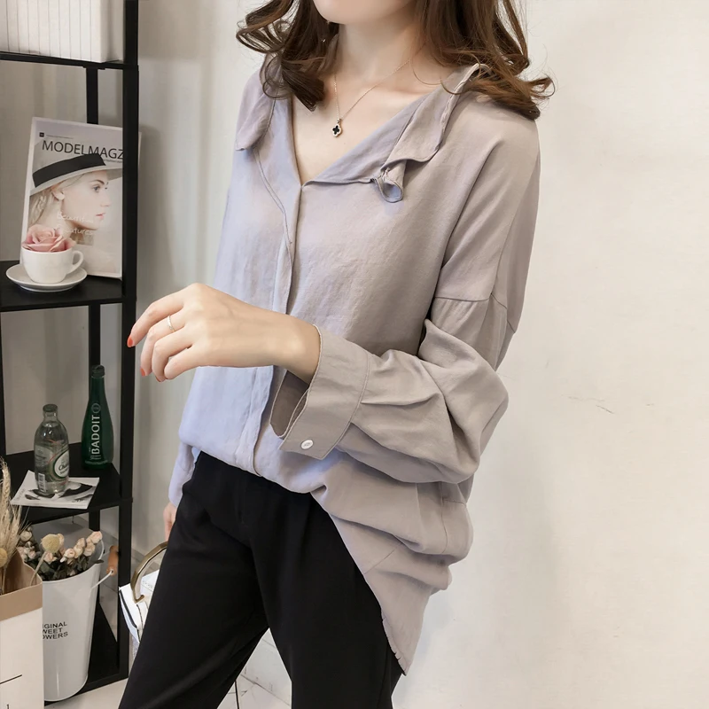 Partes superiores das mulheres e blusas mujer de moda с v-образным вырезом и рукавом «летучая мышь» SOlida mulheres blusas, большие размеры