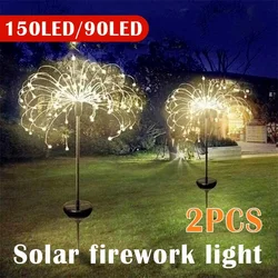 Lampe solaire à 90 ou 2/1 led en forme de pissenlit, luminaire décoratif d'extérieur, idéal pour un jardin, une terrasse ou une pelouse, 4 ou 150 unités 