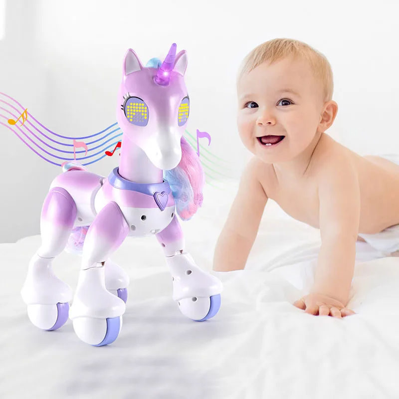 Touch Induction Electronic Pet Programming Children's Toy Gift ACOC Remote Control Unicorn Stories Electric Smart Horse Dancing Sleep Features Include Children's Songs
