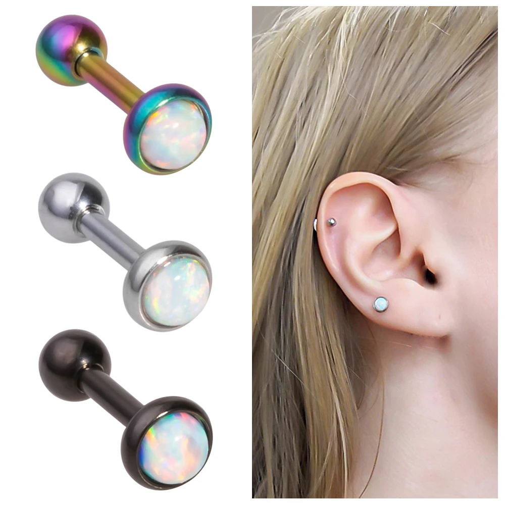 1 шт. опал хрящ Daith козелка пирсинг 16g Для женщин серьги ювелирные изделия для