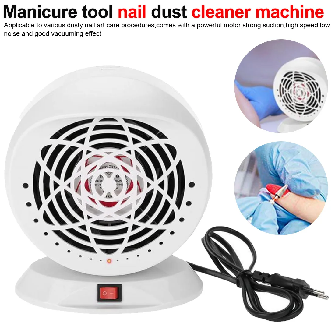 

1 Set Professional Nail Dust Suction Collector with 3 pcs Fan Vacuum Cleaner Manicure Tools with 2 pcs Dust Collecting Bags