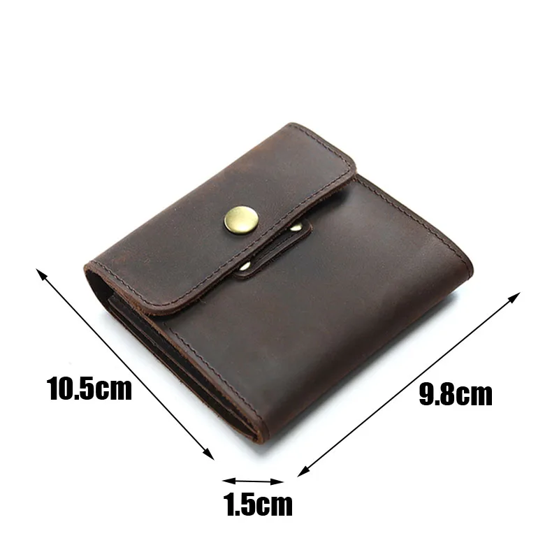 Deep Brown AETOO винтажный кожаный короткий кошелек, мужской кожаный кошелек на молнии, Женский кошелек, мужская сумка для карт - Цвет: Deep Brown