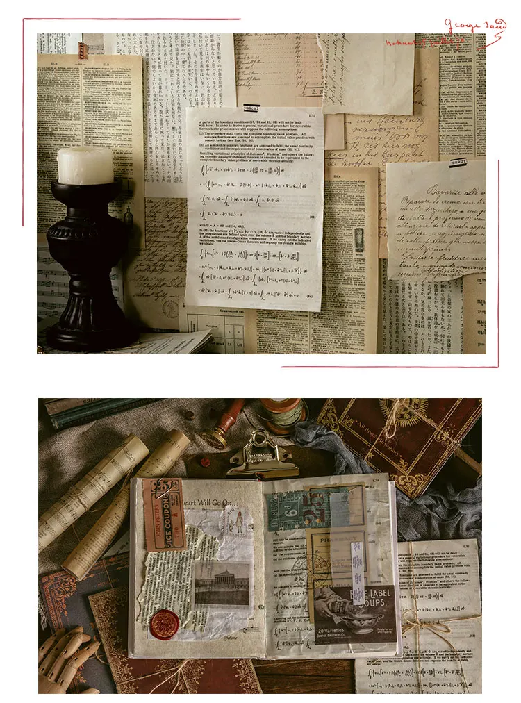 10pcs/pack Large Size Medieval Vintage material Paper Dairy DIY Scrapbooking Album Decoration Paper Office Supplies