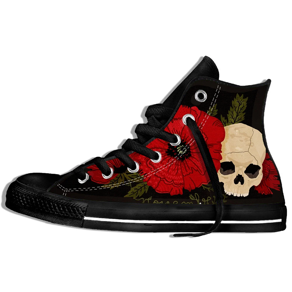 Calaveras hombres zapatillas de deporte con negras Rose Cool Anime 3d impreso Plimsolls divertido Punk Rock ropa informal de Zapatos de verano| | AliExpress