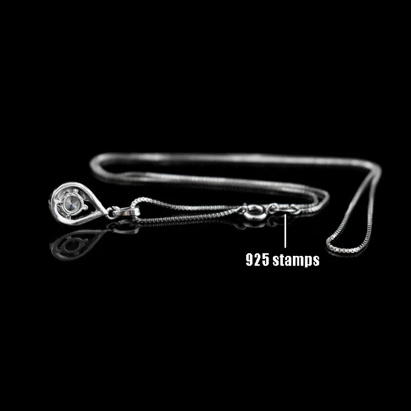 Newest 925 Sterling Silver AAA Zircon Angel Tears Water Drop Pendant Necklace Rhinestone CZ Women Wedding Necklaces Jewelry Gift