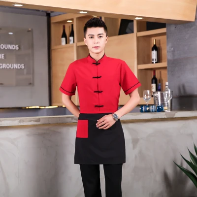 Tops and aprons Рабочая одежда ретро официант в отеле Униформа Китайская традиционная одежда для работников ресторанов дешевая чайная форма - Цвет: Tops and aprons