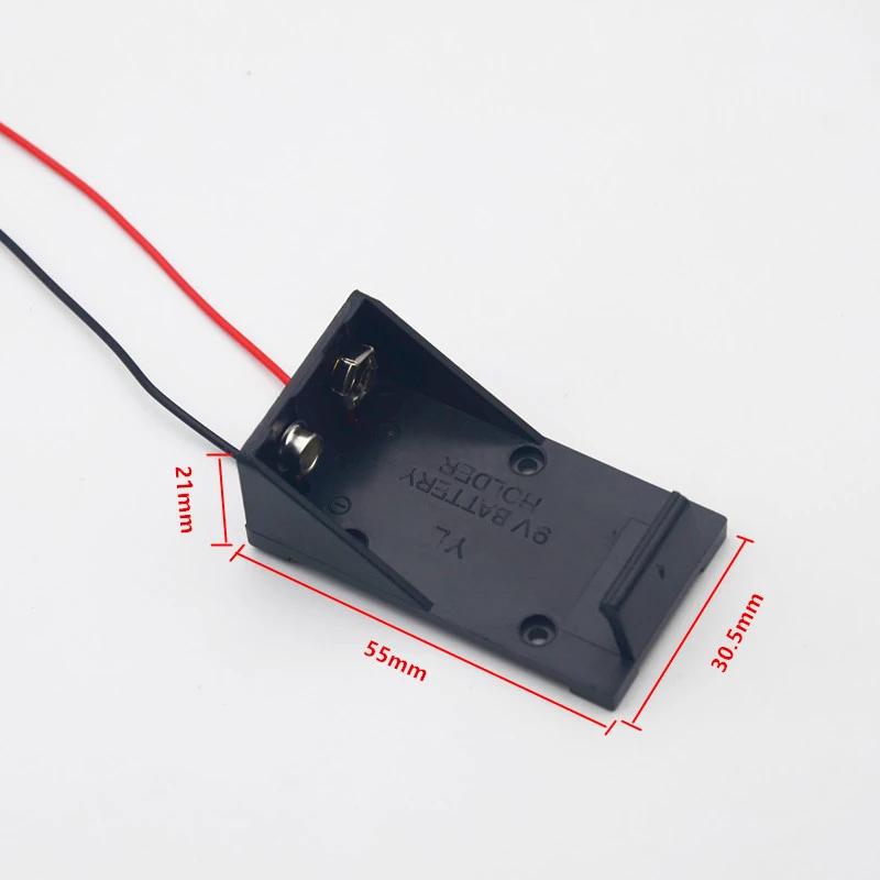 MasterFire 500개/세트 단일 슬롯 1 x 9V 배터리 클립 홀더 케이스 보관함 와이어 리드 포함 DIY 고품질