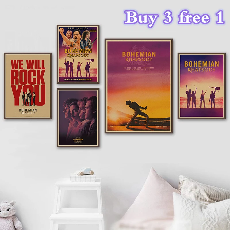Винтаж Bohemian Rhapsody Фредди Меркури Queen 2018 музыкальный постер фильма крафт Бумага
