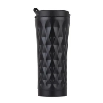 

500Ml Double Wall Stainless Steel Car Coffee Mug Heat Preservation Cup Coffee Tea Mug Thermo Water Bottle Black