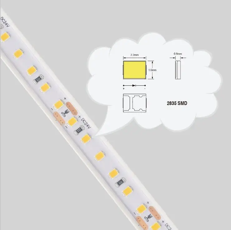 [Seven Neon] DC24V 24W IP67 трубка Водонепроницаемая 120led/M Белый/теплый белый сильный яркий светодиод SMD 5050 Гибкая светодиодная smd лента