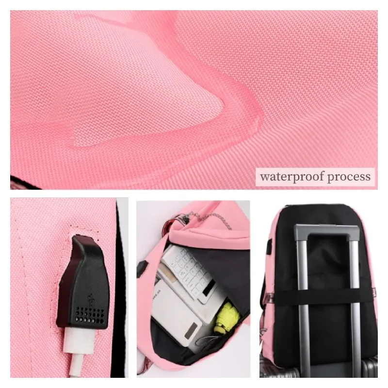 USB зарядка светящаяся сумка нейлоновая женская сумка дорожная сумка модный женский простой дикий рюкзак