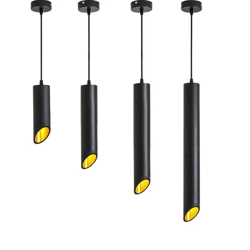 

Светодиодный подвесной светильник с регулируемой яркостью, декоративное освещение для кухонного островка, столовой, магазина, бара, цилиндрическая трубсветильник, лампа для кухни, 9 Вт, 12 Вт