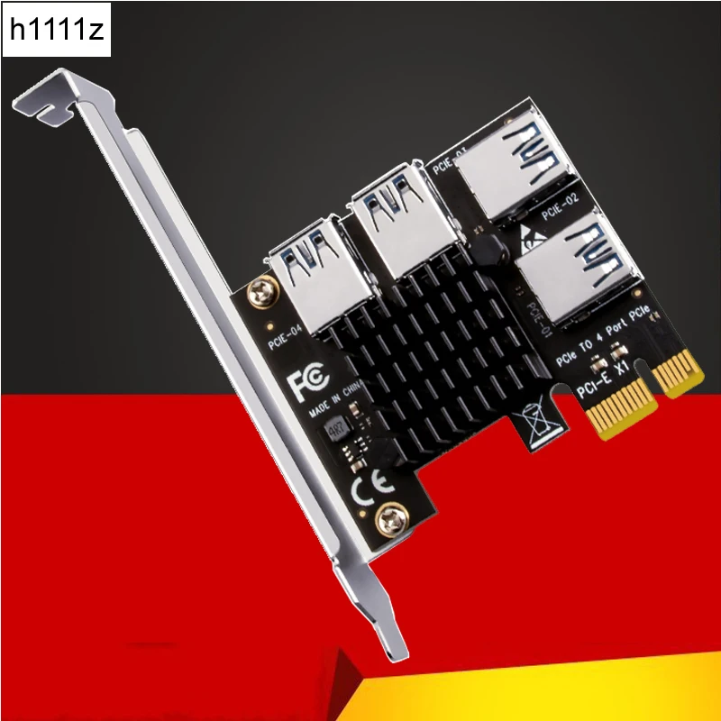 

PCIE 1 до 4 Райзер карта PCI-E 1X до 4 Райзер USB 3,0 5 Гб усилитель концентратор PCI Express X16 Райзер для видеокарты для майнинга BTC