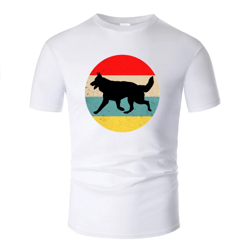 Men-White Футболка с принтом здания немецкой овчарки Одежда большого размера S~ 5xl Новинка Мужская Футболка Harajuku с круглым вырезом в стиле хип-хоп - Цвет: Men-White