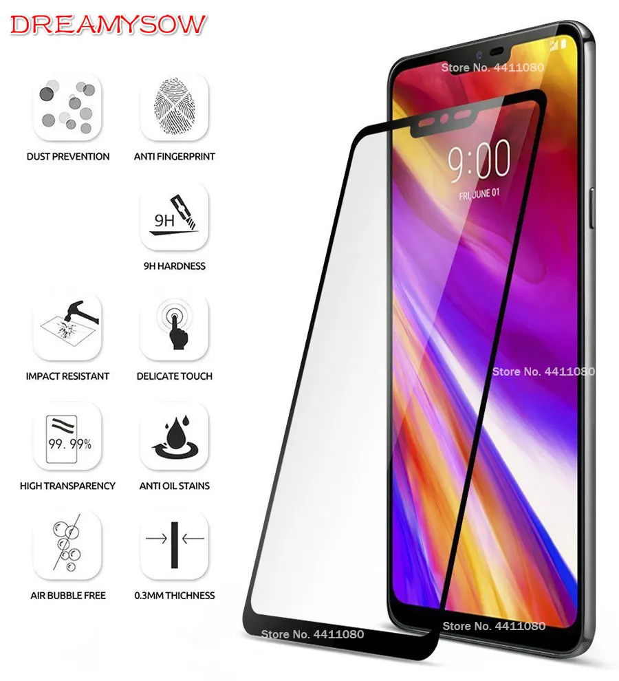 Полное покрытие из закаленного стекла для LG Q7 G7 G6 Q6 K10 K8 /6 Stylo 3 K7 V50 Fortune Plus 9H Взрывозащищенная защитная пленка