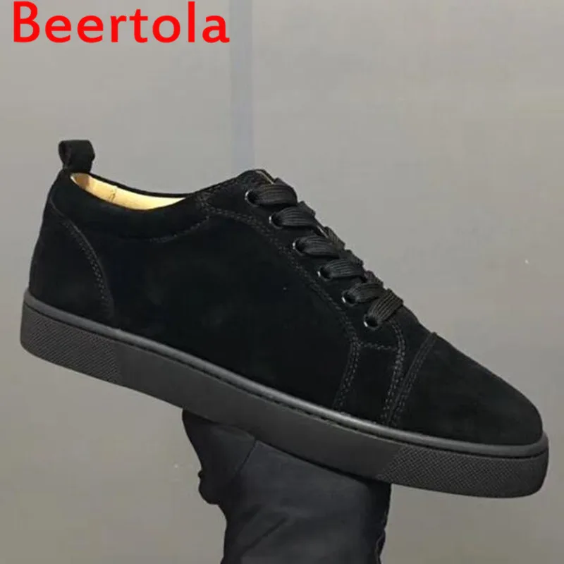 Брендовые Beertola мужские кроссовки с круглым носком на шнуровке; мужская повседневная обувь на плоской подошве; Мужская обувь для отдыха; Chaussures; большие размеры; Цвет Черный