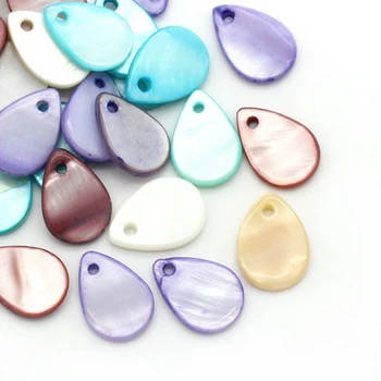 

100 Pcs Mixed Charms Pendants 13x9mm Shell Water Drop in Vogue DIY