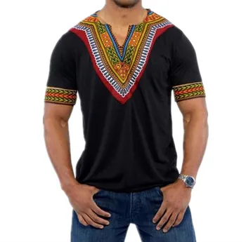 

Fashion Men African Clothes 2020 Brand New African Dashiki Print Tee Shirt Homme Hip Hop Streetwear Short Sleeve T Shirt Men XXL