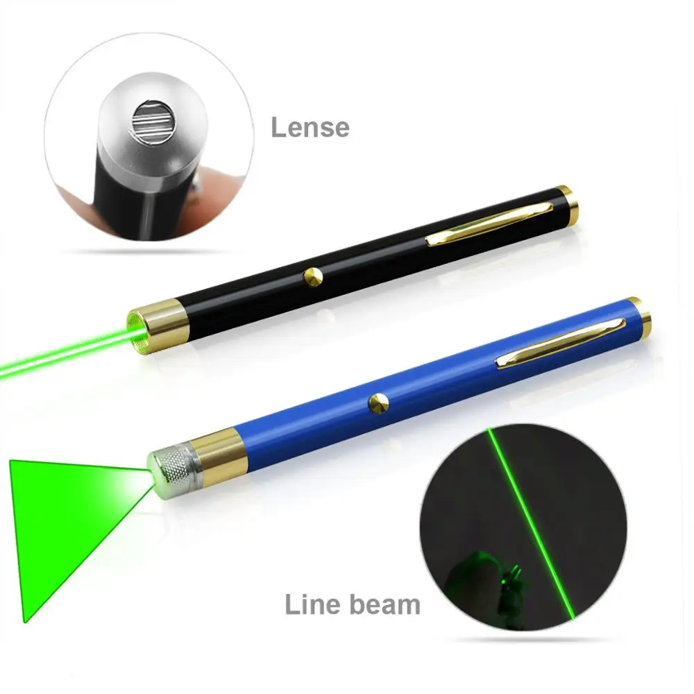 CWLASER 532 нм зеленая лазерная указка со встроенным литий-ионным аккумулятором со звездным лучом/линейным лучом на выбор(2 цвета - Испускаемый цвет: Line Beam