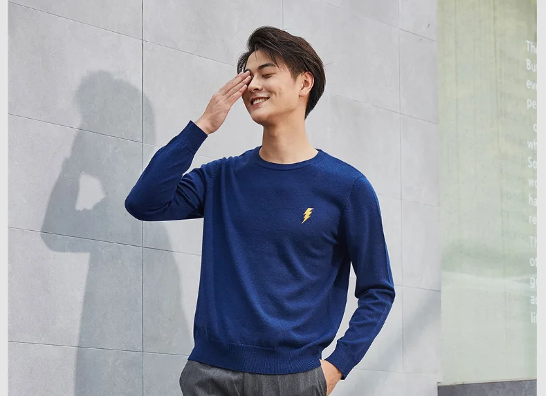 XiaoMi PROEASE трикотажная рубашка с круглым вырезом мужские мягкие удобные теплые три-Ди мужские Необычные Модные свитера с вышивкой