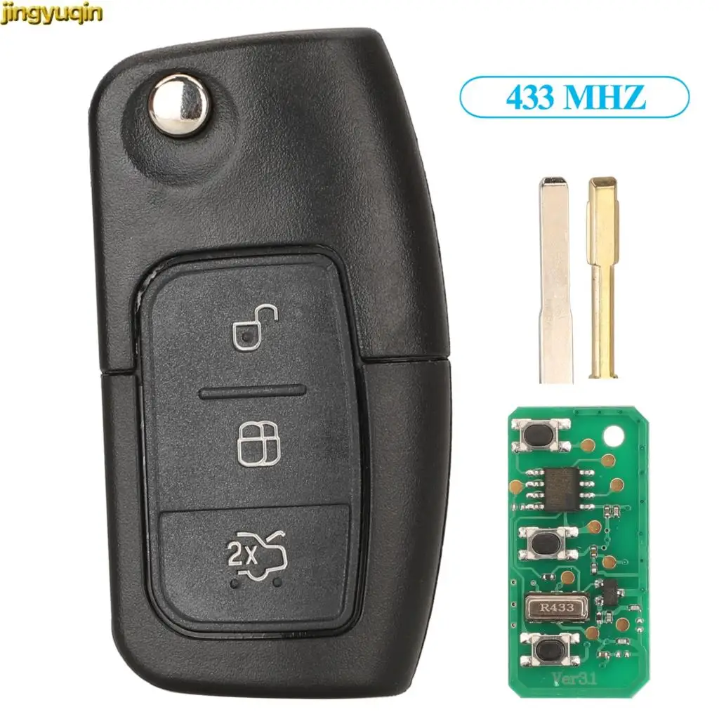 Jingyuqin Telecomando Telecomando Telecomando Chiedere 433Mhz Per Ford B-Max C-Max Eco Sport Fiesta Focus Galaxy Mondeo S-Max 3Btns Hu101/Fo21