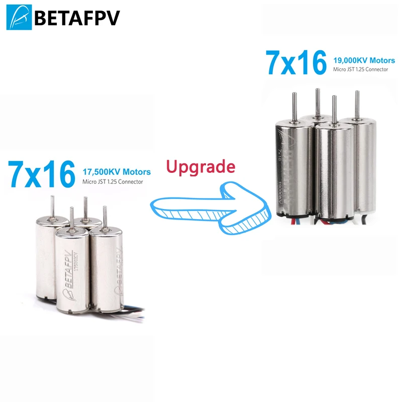 

BETAFPV 7x16mm Motor 19000KV Brushed Motors with JST-1.25 Connector for Micro FPV Tiny Whoop Beta65S Frame