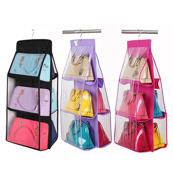 

Double-sided Six-layer Bag Hanging Bag Hanging Handbag Storage Bag Folding Bag Closet Hanger Furniture Diamond Painting