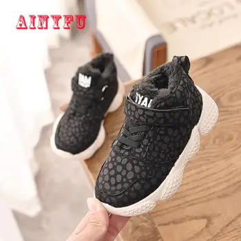 

Children Boots New Kids Fashion Shoes Baby Girls Boys Leopard Winter Warm Short Boots Casual Shoes With B453