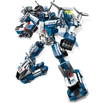 

Enlighten 6 In 1 Robot Plane Car motorcycle Deformation Toy Raging Warrior Building Blocks Compatible with Creator kids Toys