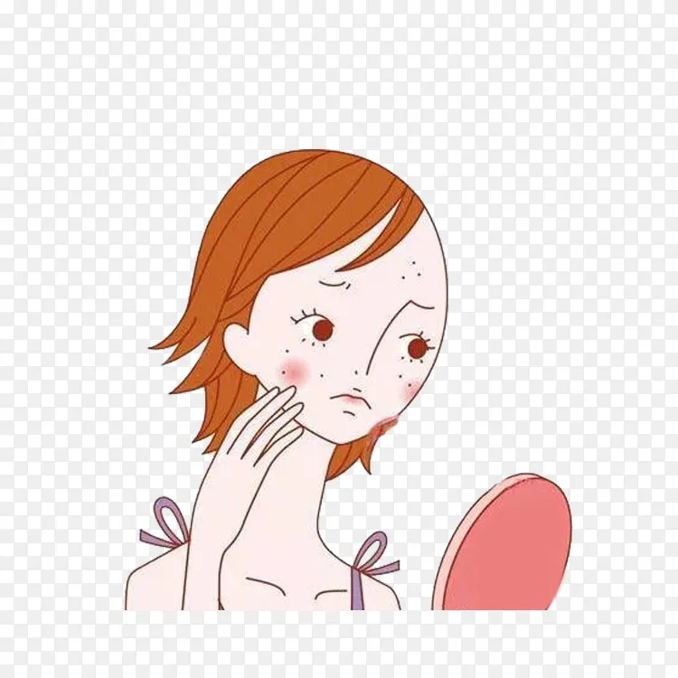 粉刺脸青春期皮肤酒渣鼻-镜子中的女人PNG图片素材免费下载_图片编号432851-PNG素材网