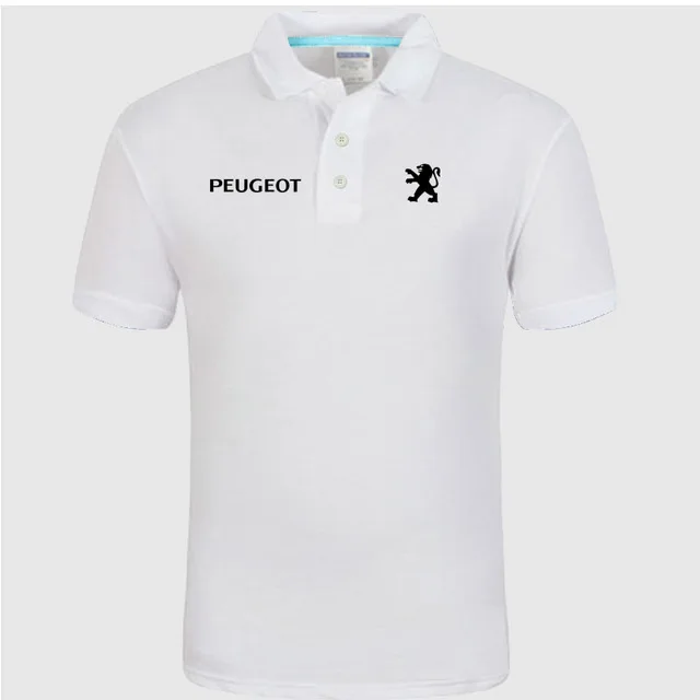 Летняя рубашка поло, Логотип Peugeot, брендовая мужская модная хлопковая рубашка поло с коротким рукавом, однотонные футболки из Джерси - Цвет: 3